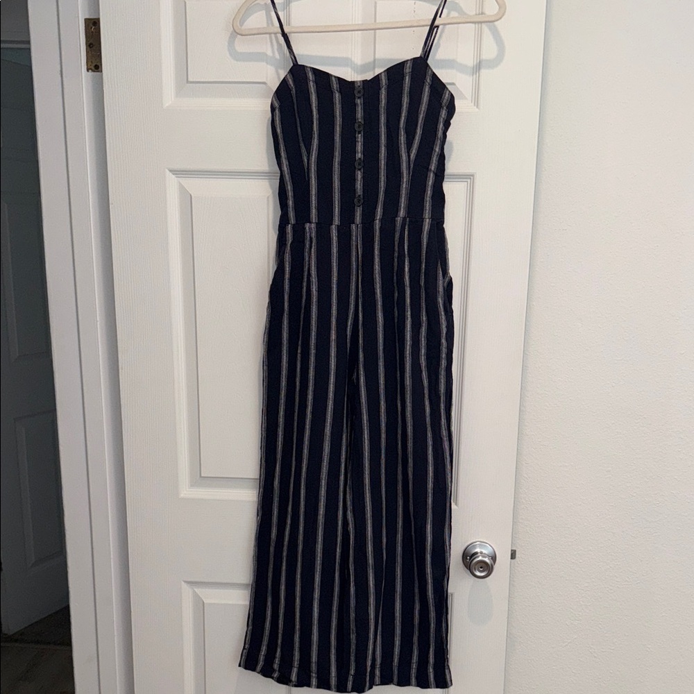 Abercrombie Striped Sleeveless Jumpsuit
